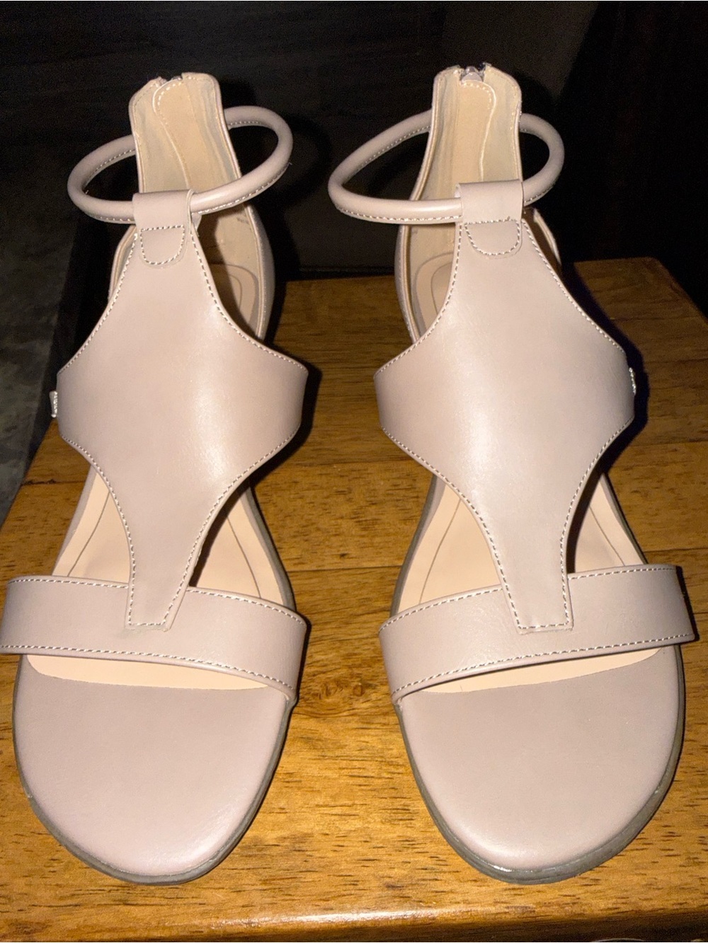Journee Collection Blush T-Strap Ankle-Ring Sandals